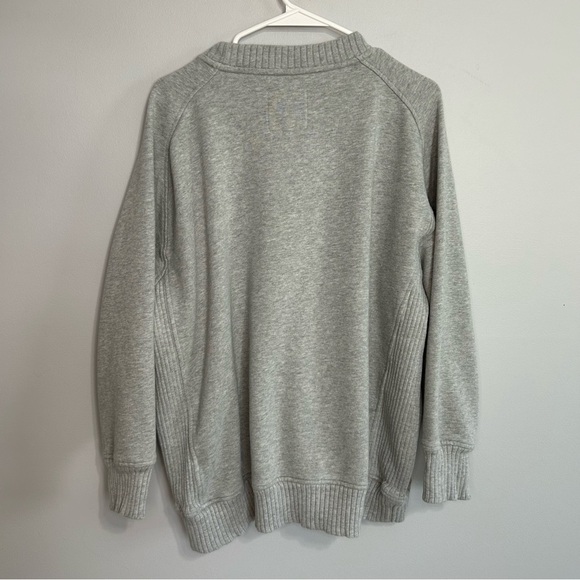 Aerie Soft Heather Gray Crew Neck Oversized Sweatshirt Women’s Size Medium - Picture 6 of 7